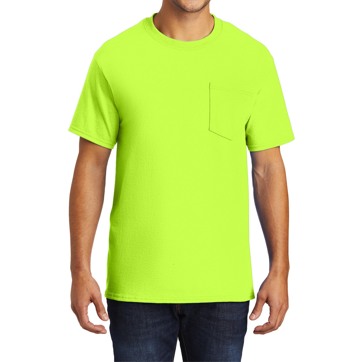 Men's Essential T Shirt with Pocket S. Green