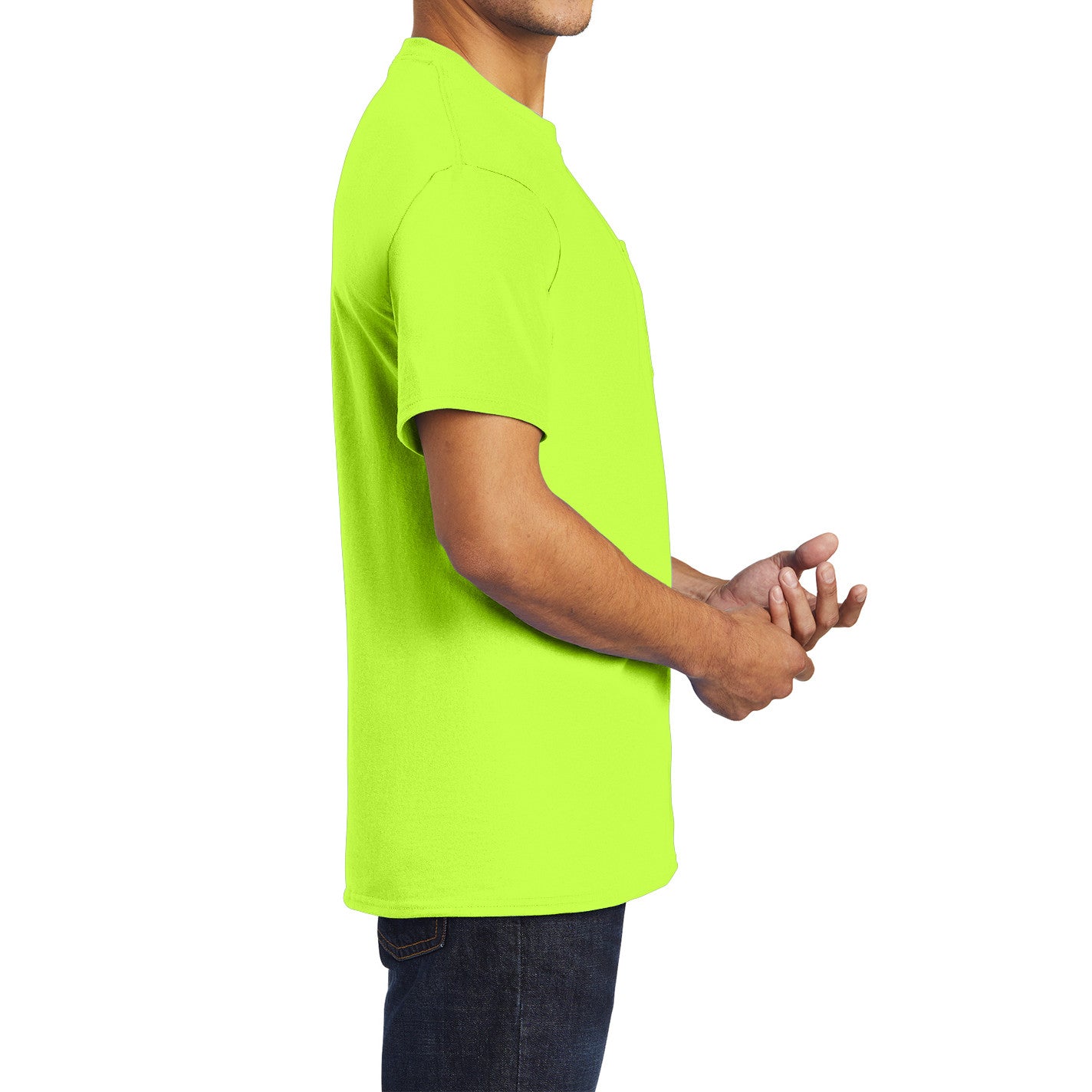 Men's Essential T Shirt with Pocket S. Green