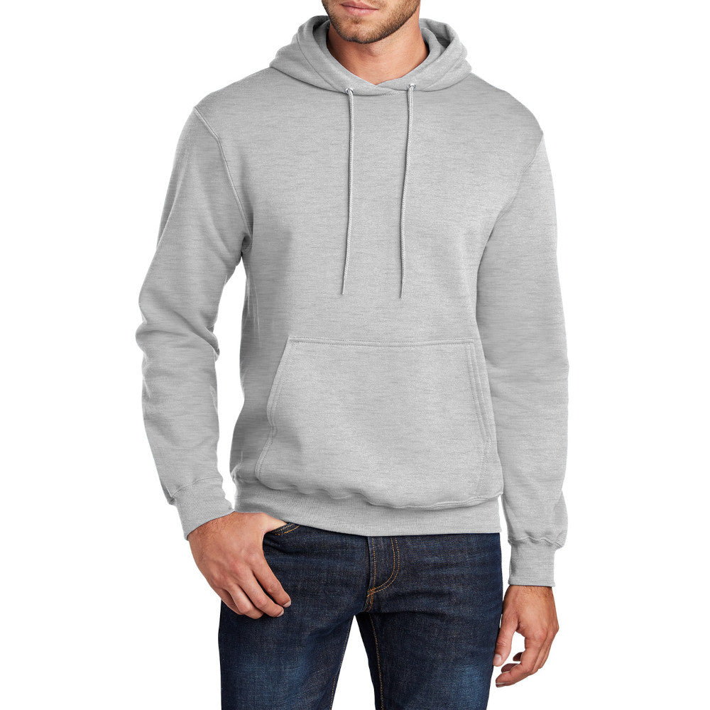 Men's Core Fleece Pullover Hooded Sweatshirt Cozy Cotton Poly Fleece with Air Jet Yarn Softness and Two-Ply Hood-Ash