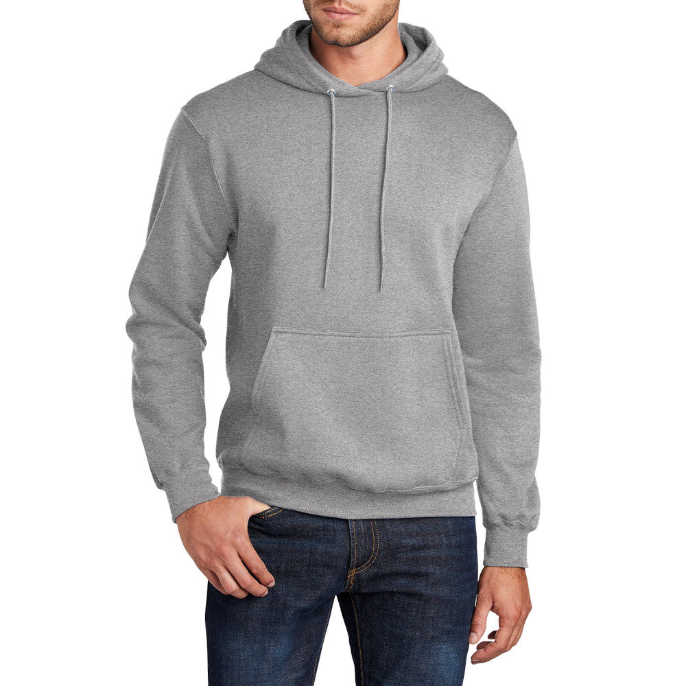 Men's Core Fleece Pullover Hooded Sweatshirt Cozy Cotton Poly Fleece with Air Jet Yarn Softness and Two-Ply Hood-Athletic Heather