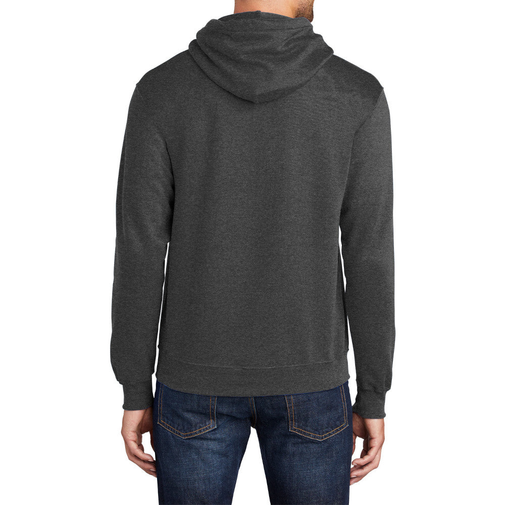 Men's Core Fleece Pullover Hooded Sweatshirt Cozy Cotton Poly Fleece with Air Jet Yarn Softness and Two-Ply Hood-Black Heather