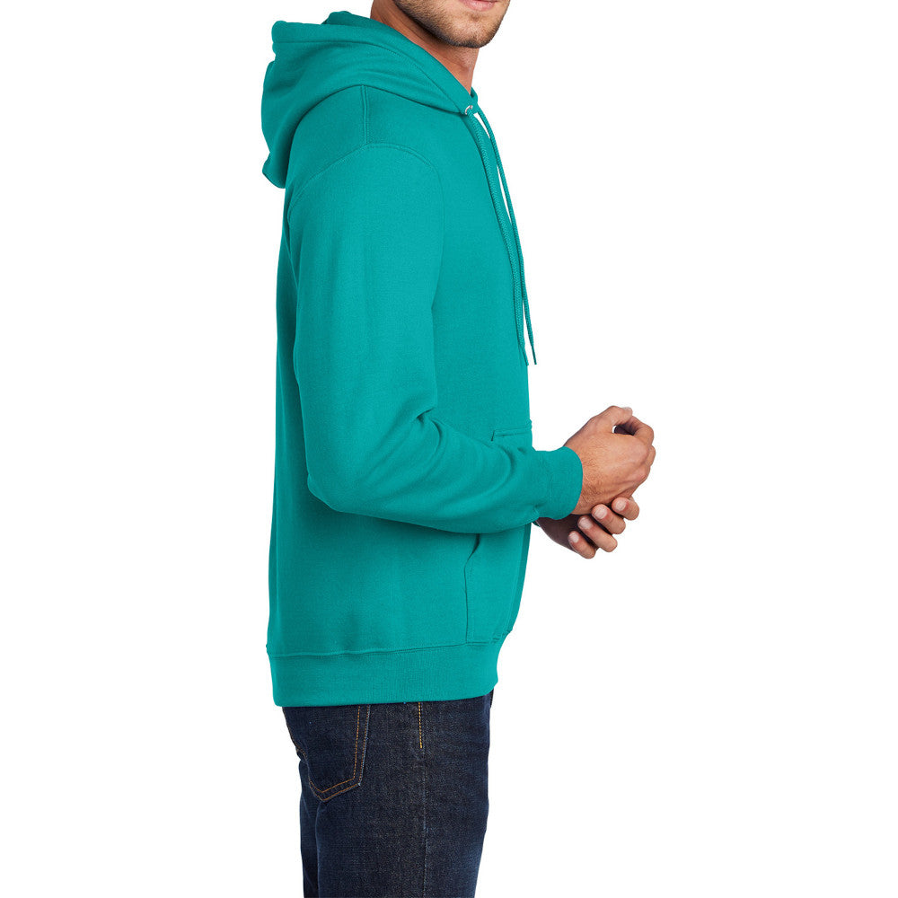 Men's Core Fleece Pullover Hooded Sweatshirt Cozy Cotton Poly Fleece with Air Jet Yarn Softness and Two-Ply Hood-Bright Aqua