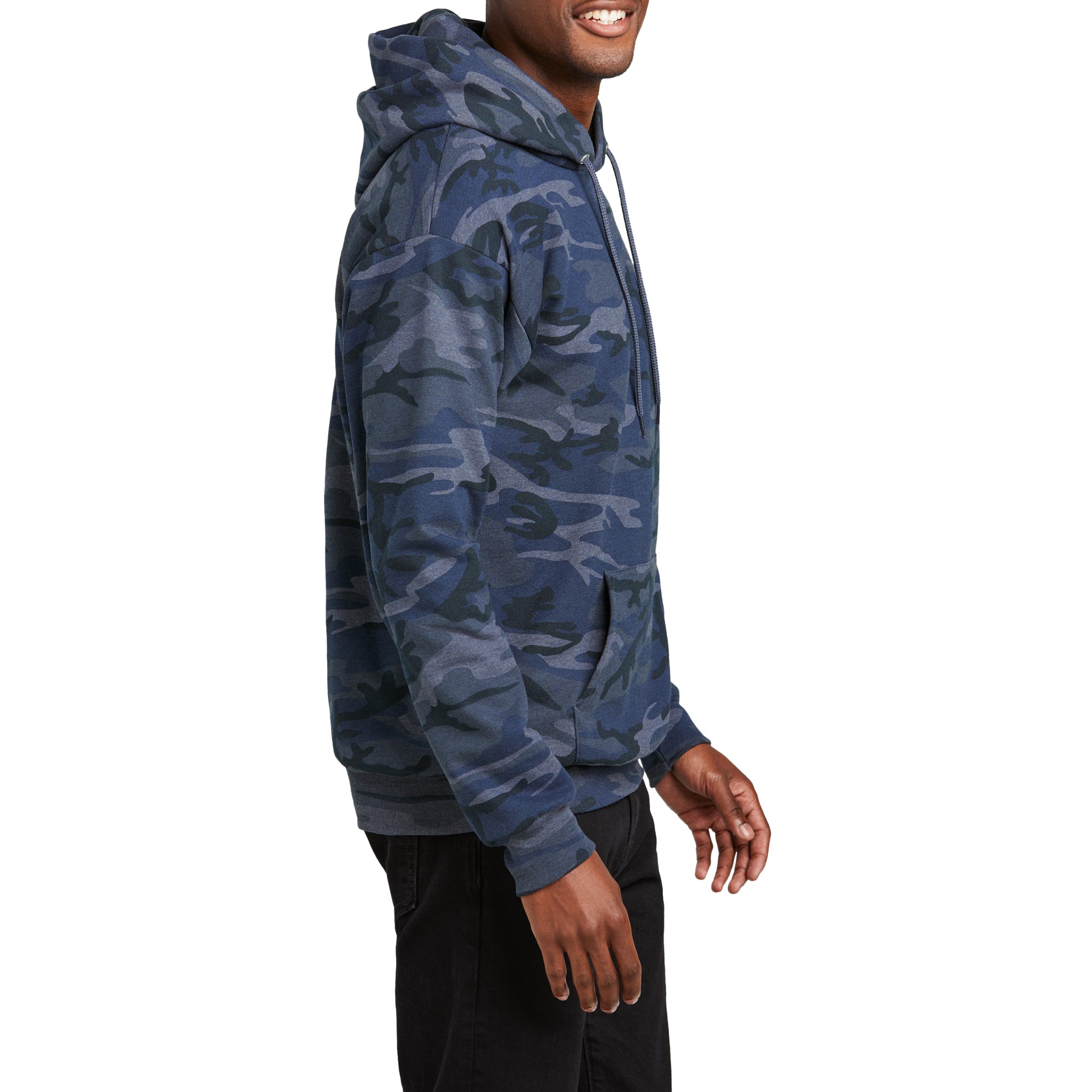 Mafoose Men's Core Fleece Classic Camo Pullover Hooded Sweatshirt Heather Navy Camo