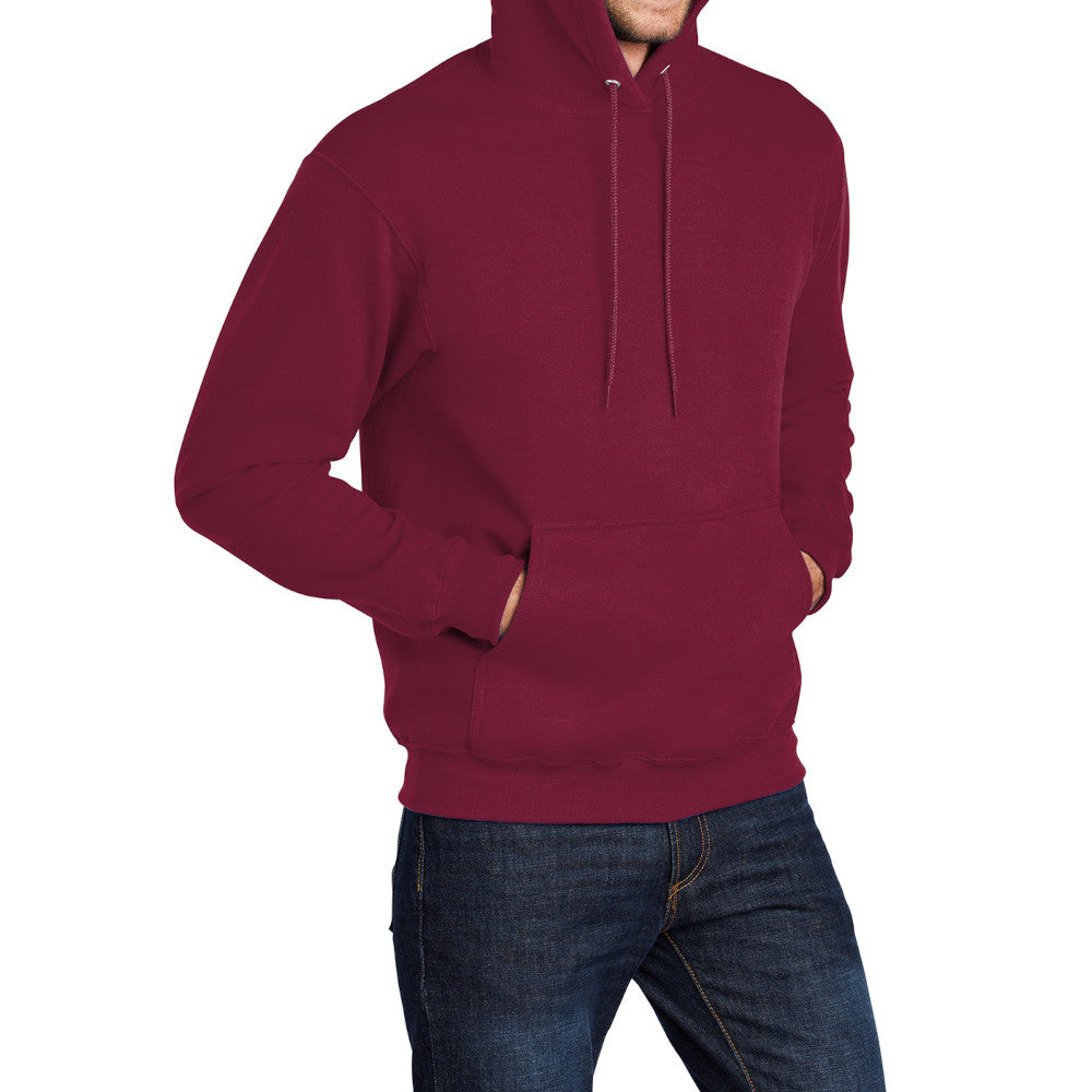 Men's Core Fleece Pullover Hooded Sweatshirt Cozy Cotton Poly Fleece with Air Jet Yarn Softness and Two-Ply Hood-Cardinal