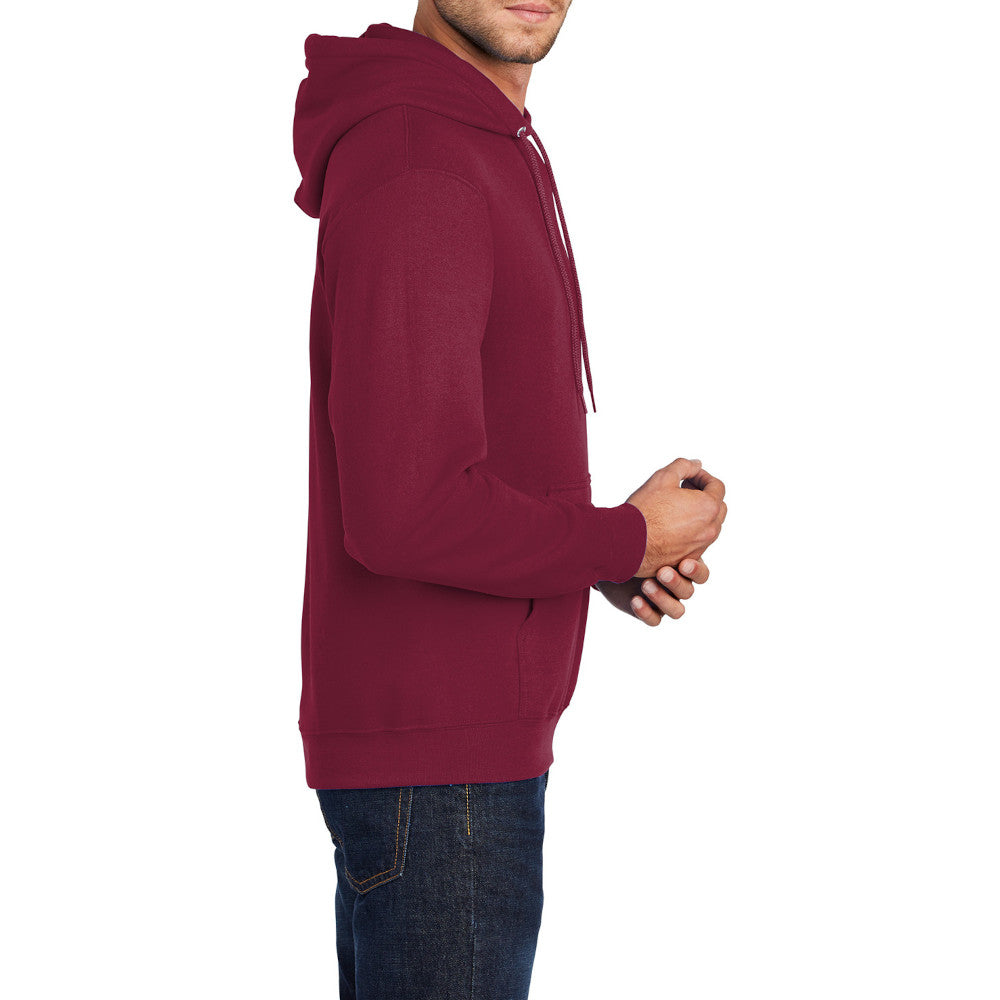 Men's Core Fleece Pullover Hooded Sweatshirt Cozy Cotton Poly Fleece with Air Jet Yarn Softness and Two-Ply Hood-Cardinal