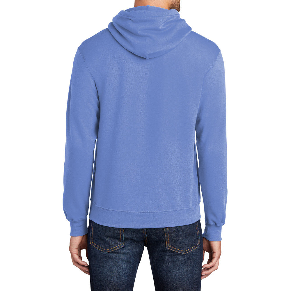 Men's Core Fleece Pullover Hooded Sweatshirt Cozy Cotton Poly Fleece with Air Jet Yarn Softness and Two-Ply Hood-Carolina Blue