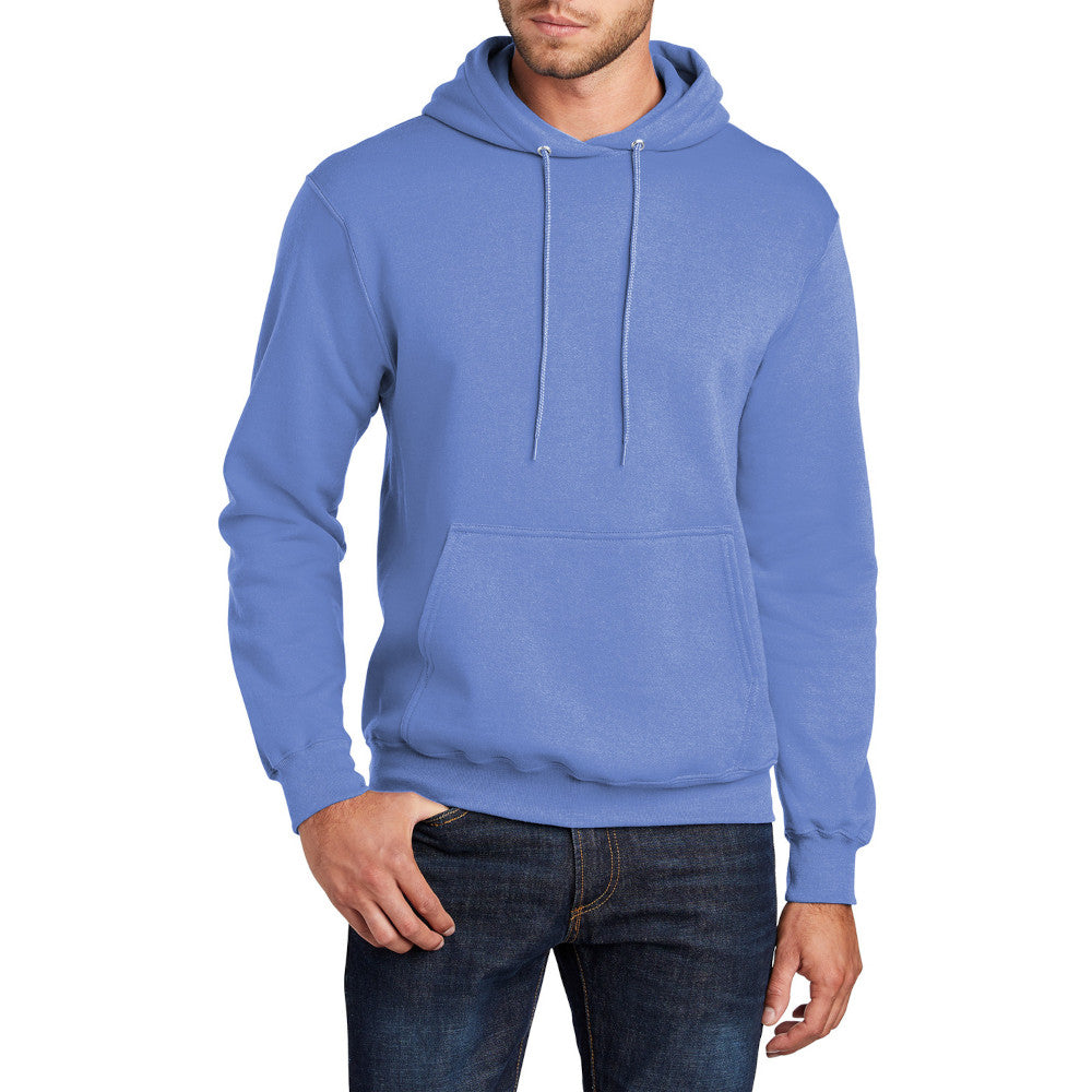 Men's Core Fleece Pullover Hooded Sweatshirt Cozy Cotton Poly Fleece with Air Jet Yarn Softness and Two-Ply Hood-Carolina Blue