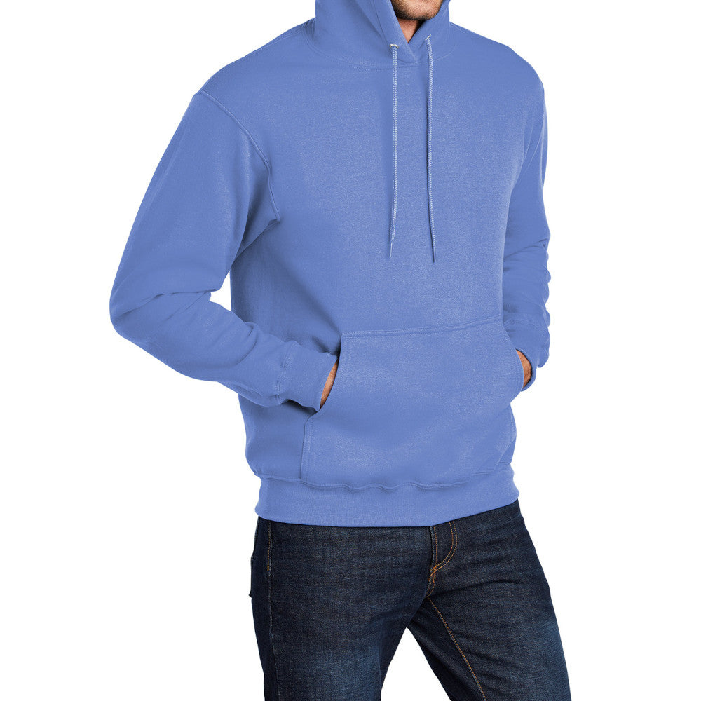 Men's Core Fleece Pullover Hooded Sweatshirt Cozy Cotton Poly Fleece with Air Jet Yarn Softness and Two-Ply Hood-Carolina Blue