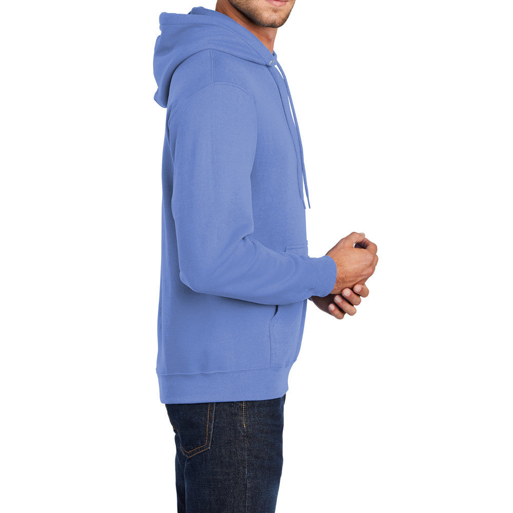 Men's Core Fleece Pullover Hooded Sweatshirt Cozy Cotton Poly Fleece with Air Jet Yarn Softness and Two-Ply Hood-Carolina Blue