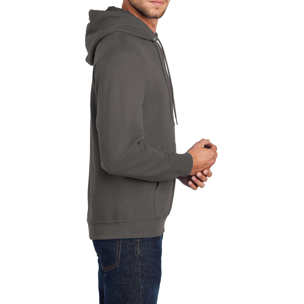 Men's Core Fleece Pullover Hooded Sweatshirt Cozy Cotton Poly Fleece with Air Jet Yarn Softness and Two-Ply Hood-Charcoal