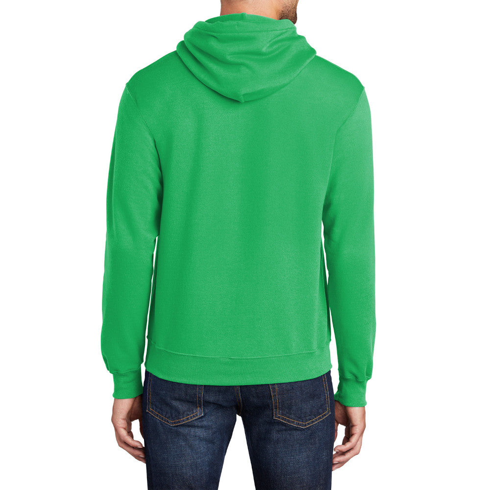 Men's Core Fleece Pullover Hooded Sweatshirt Cozy Cotton Poly Fleece with Air Jet Yarn Softness and Two-Ply Hood-Clover Green