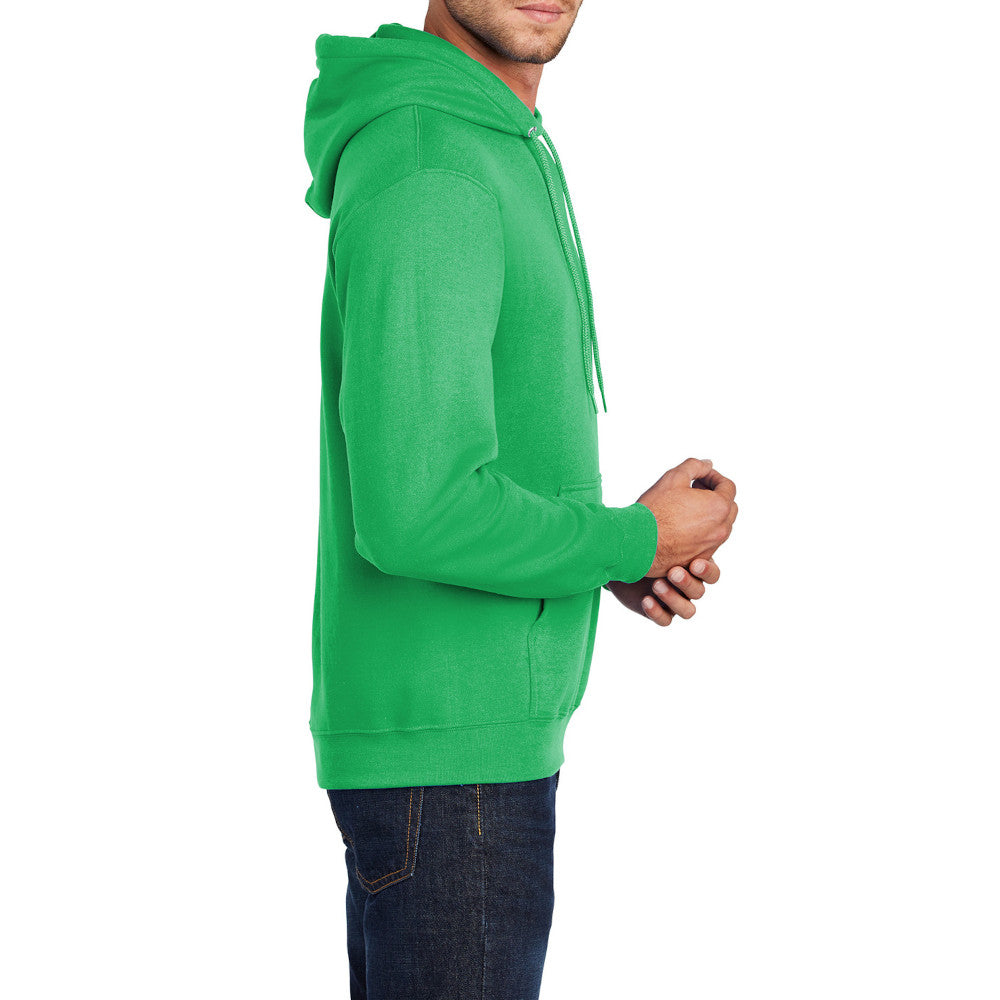 Men's Core Fleece Pullover Hooded Sweatshirt Cozy Cotton Poly Fleece with Air Jet Yarn Softness and Two-Ply Hood-Clover Green