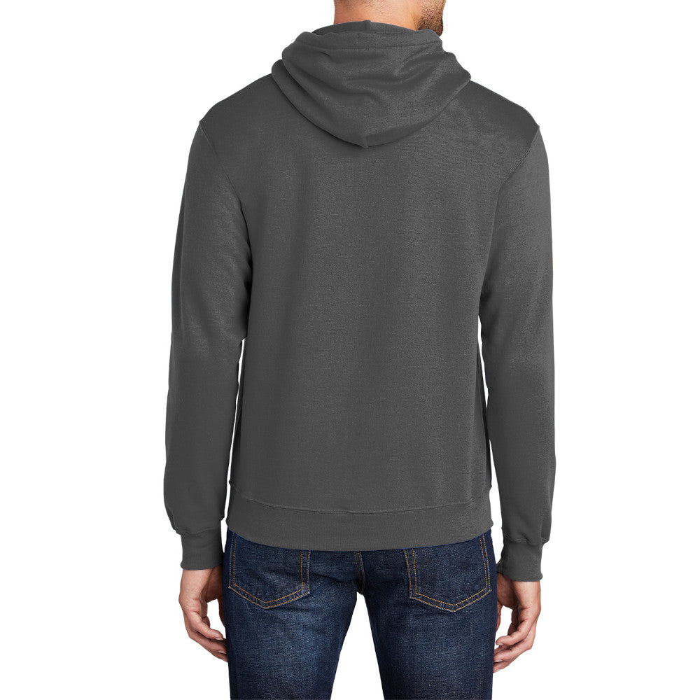 Men's Core Fleece Pullover Hooded Sweatshirt Cozy Cotton Poly Fleece with Air Jet Yarn Softness and Two-Ply Hood-Coal Grey