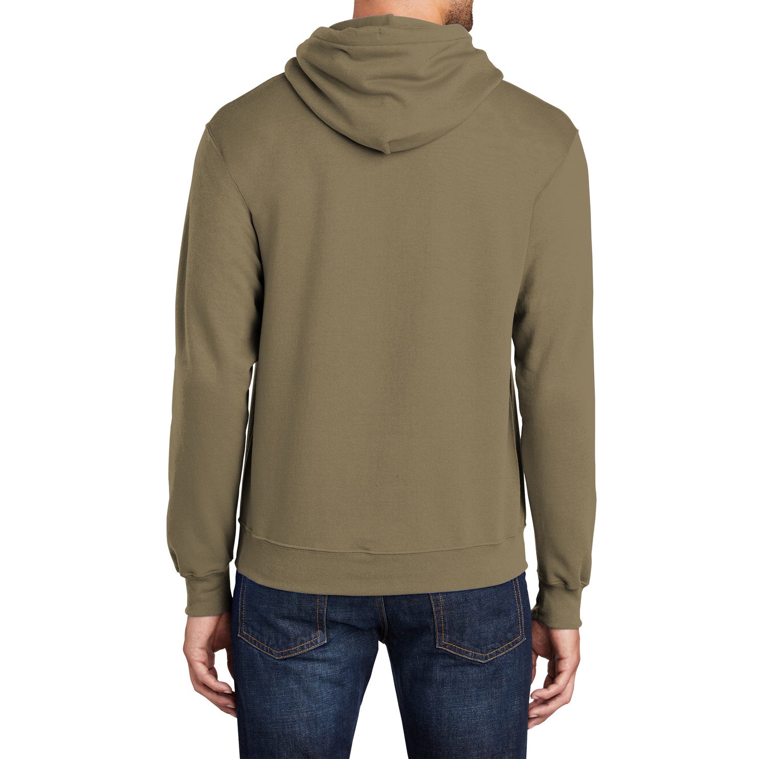 Men's Core Fleece Pullover Hooded Sweatshirt Cozy Cotton Poly Fleece with Air Jet Yarn Softness and Two-Ply Hood-Coyote Brown