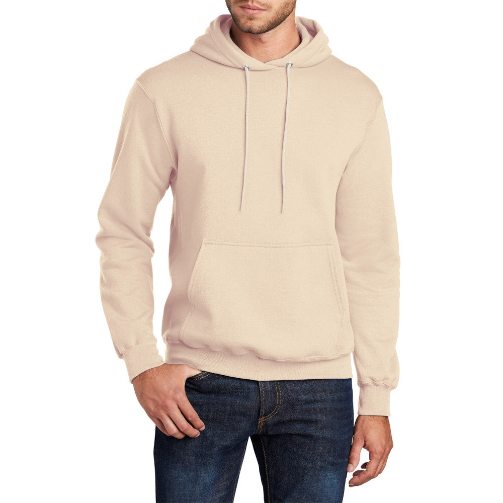 Men's Core Fleece Pullover Hooded Sweatshirt Cozy Cotton Poly Fleece with Air Jet Yarn Softness and Two-Ply Hood-Creme