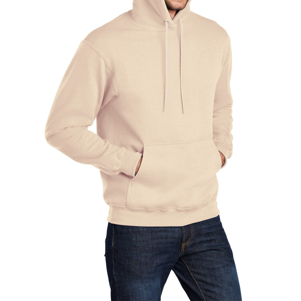 Men's Core Fleece Pullover Hooded Sweatshirt Cozy Cotton Poly Fleece with Air Jet Yarn Softness and Two-Ply Hood-Creme