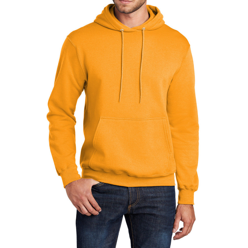 Men's Core Fleece Pullover Hooded Sweatshirt Cozy Cotton Poly Fleece with Air Jet Yarn Softness and Two-Ply Hood-Gold