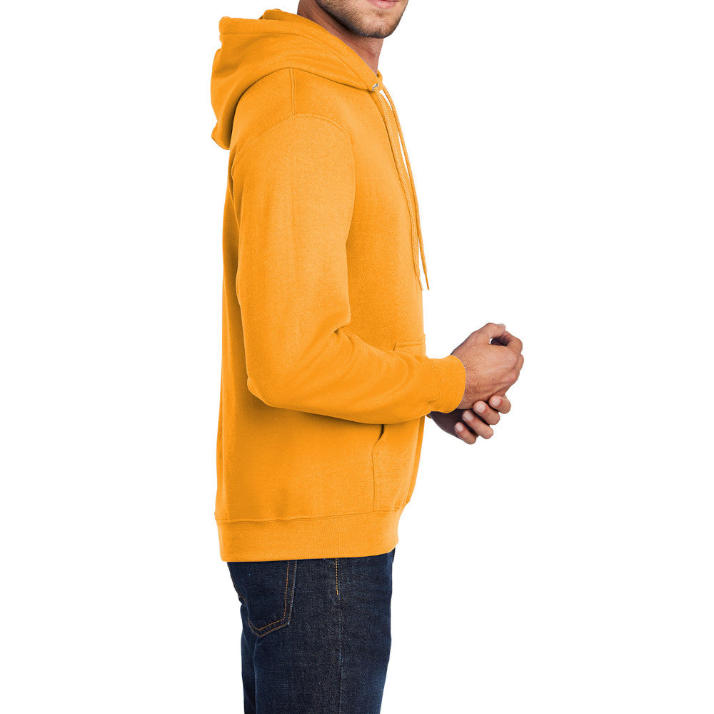 Men's Core Fleece Pullover Hooded Sweatshirt Cozy Cotton Poly Fleece with Air Jet Yarn Softness and Two-Ply Hood-Gold