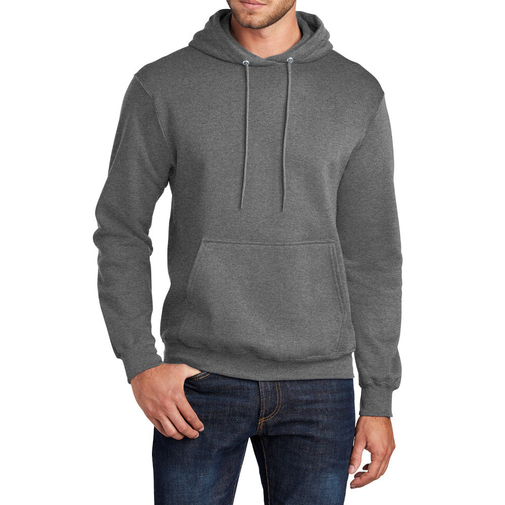 Men's Core Fleece Pullover Hooded Sweatshirt Cozy Cotton Poly Fleece with Air Jet Yarn Softness and Two-Ply Hood-Graphite Heather