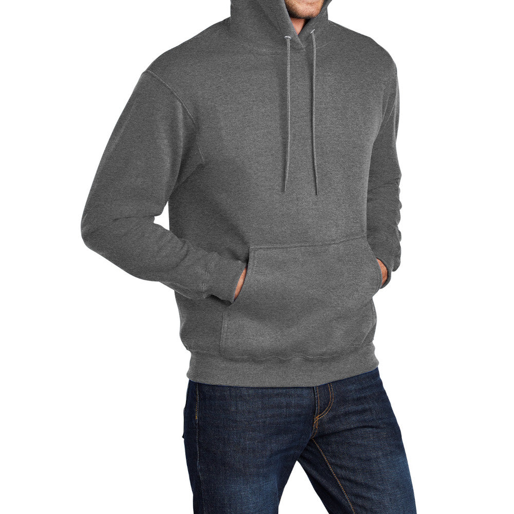 Men's Core Fleece Pullover Hooded Sweatshirt Cozy Cotton Poly Fleece with Air Jet Yarn Softness and Two-Ply Hood-Graphite Heather