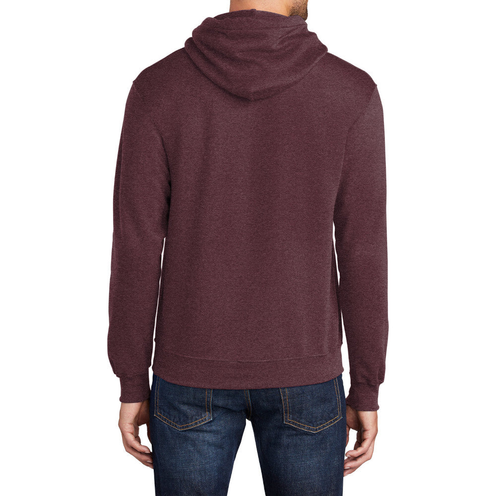 Men's Core Fleece Pullover Hooded Sweatshirt Cozy Cotton Poly Fleece with Air Jet Yarn Softness and Two-Ply Hood-Heather Athletic Maroon