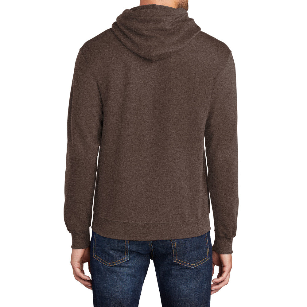 Men's Core Fleece Pullover Hooded Sweatshirt Cozy Cotton Poly Fleece with Air Jet Yarn Softness and Two-Ply Hood-Heather Dark Chocolate Brown