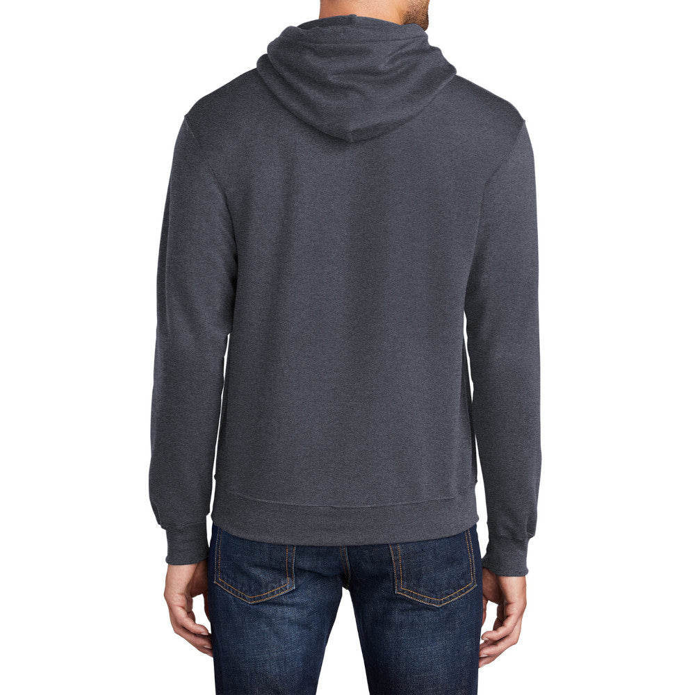 Men's Core Fleece Pullover Hooded Sweatshirt Cozy Cotton Poly Fleece with Air Jet Yarn Softness and Two-Ply Hood-Heather Navy