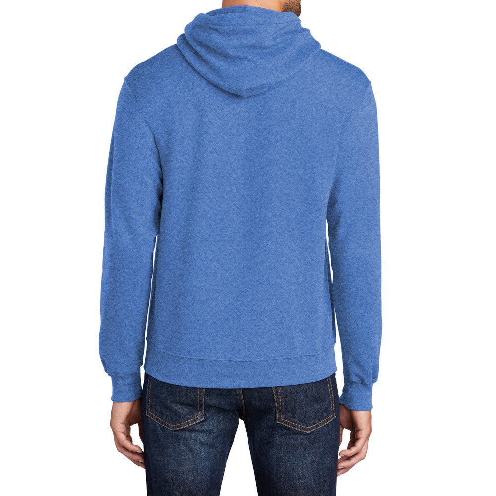 Men's Core Fleece Pullover Hooded Sweatshirt Cozy Cotton Poly Fleece with Air Jet Yarn Softness and Two-Ply Hood-Heather Royal