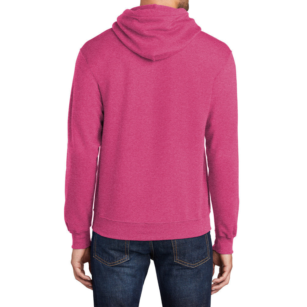 Men's Core Fleece Pullover Hooded Sweatshirt Cozy Cotton Poly Fleece with Air Jet Yarn Softness and Two-Ply Hood-Heather Sangria
