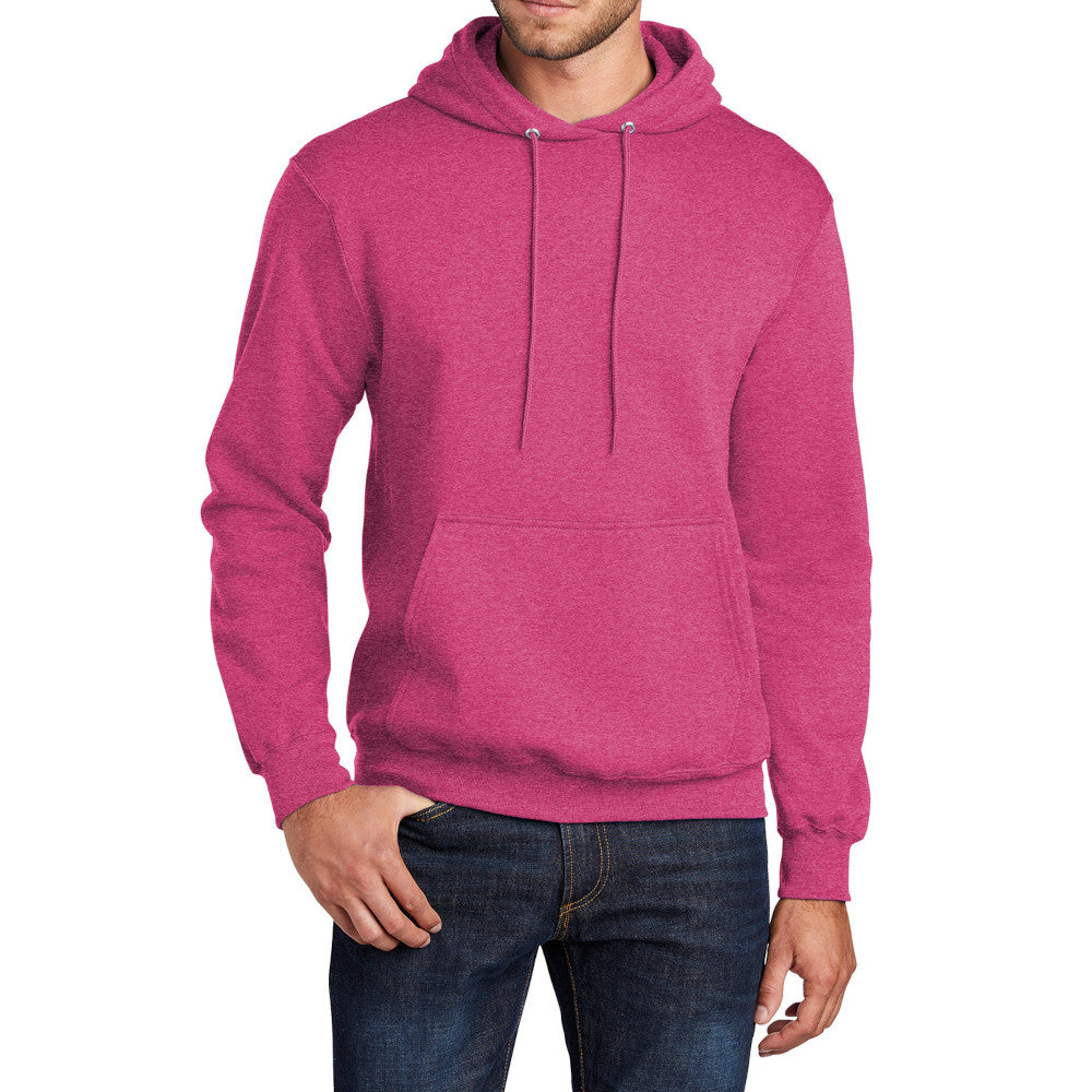 Men's Core Fleece Pullover Hooded Sweatshirt Cozy Cotton Poly Fleece with Air Jet Yarn Softness and Two-Ply Hood-Heather Sangria