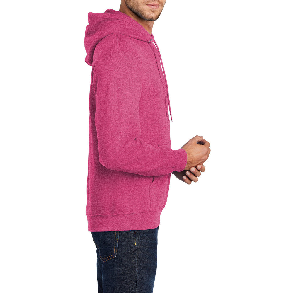 Men's Core Fleece Pullover Hooded Sweatshirt Cozy Cotton Poly Fleece with Air Jet Yarn Softness and Two-Ply Hood-Heather Sangria