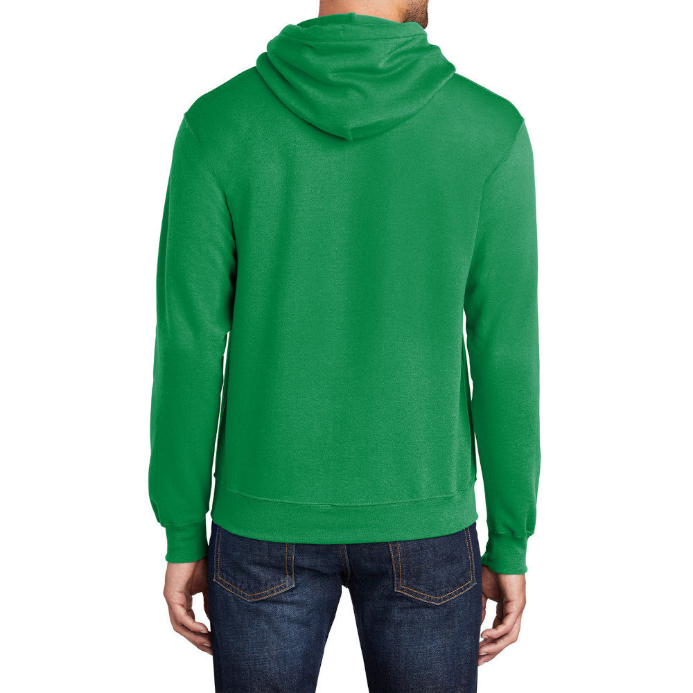 Men's Core Fleece Pullover Hooded Sweatshirt Cozy Cotton Poly Fleece with Air Jet Yarn Softness and Two-Ply Hood-Kelly