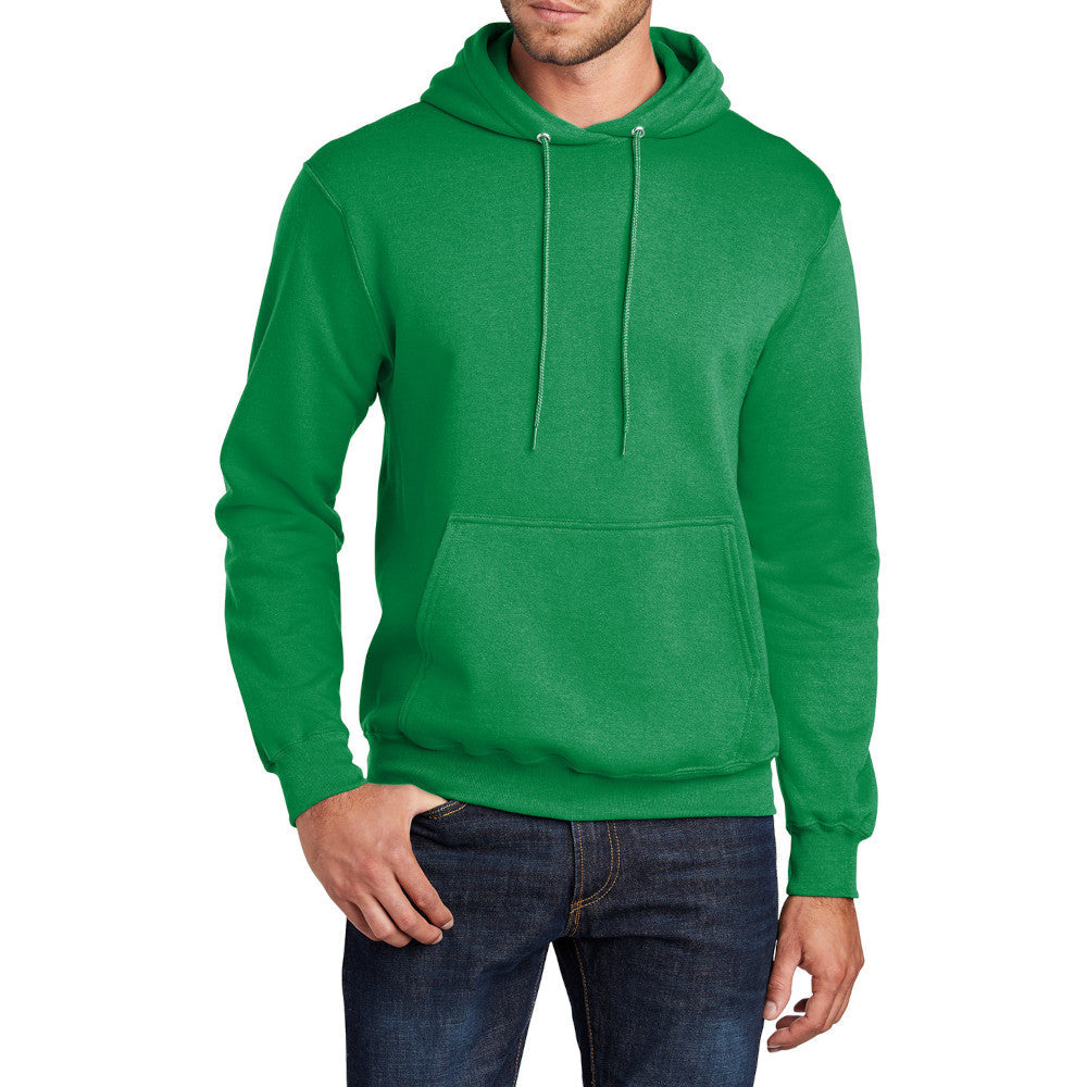 Men's Core Fleece Pullover Hooded Sweatshirt Cozy Cotton Poly Fleece with Air Jet Yarn Softness and Two-Ply Hood-Kelly