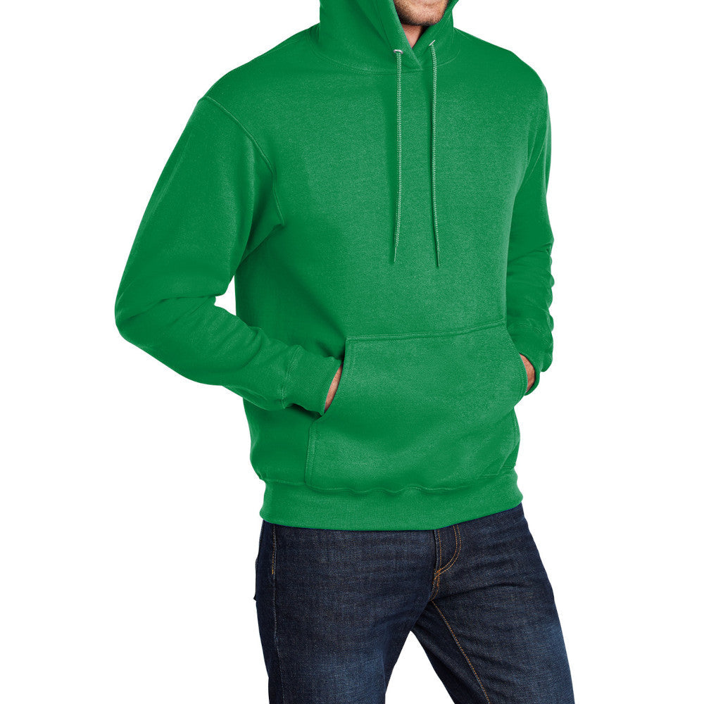 Men's Core Fleece Pullover Hooded Sweatshirt Cozy Cotton Poly Fleece with Air Jet Yarn Softness and Two-Ply Hood-Kelly