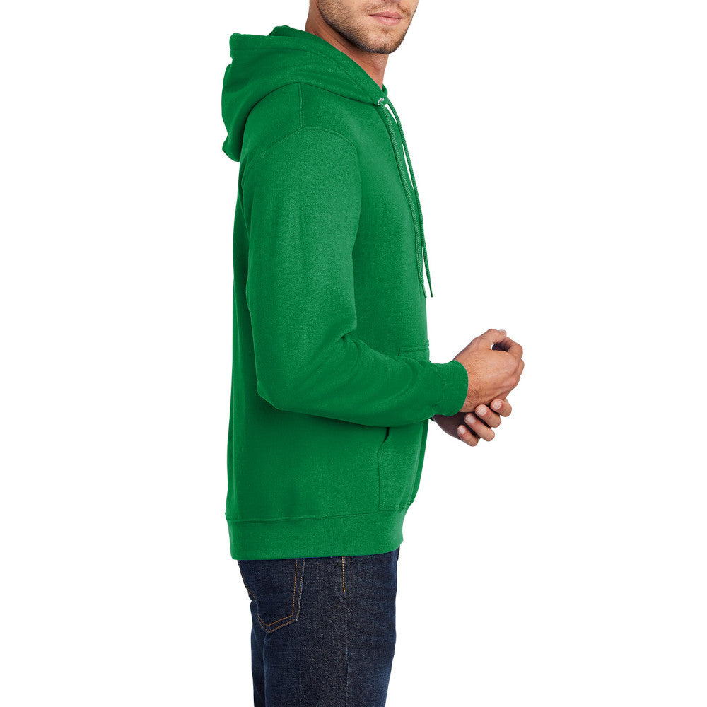 Men's Core Fleece Pullover Hooded Sweatshirt Cozy Cotton Poly Fleece with Air Jet Yarn Softness and Two-Ply Hood-Kelly