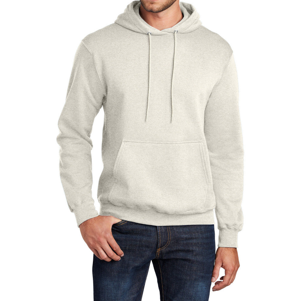 Men's Long Sleeve Core Poly Fleece Pullover Hooded Cozy Sweatshirt-Oatmeal Heather