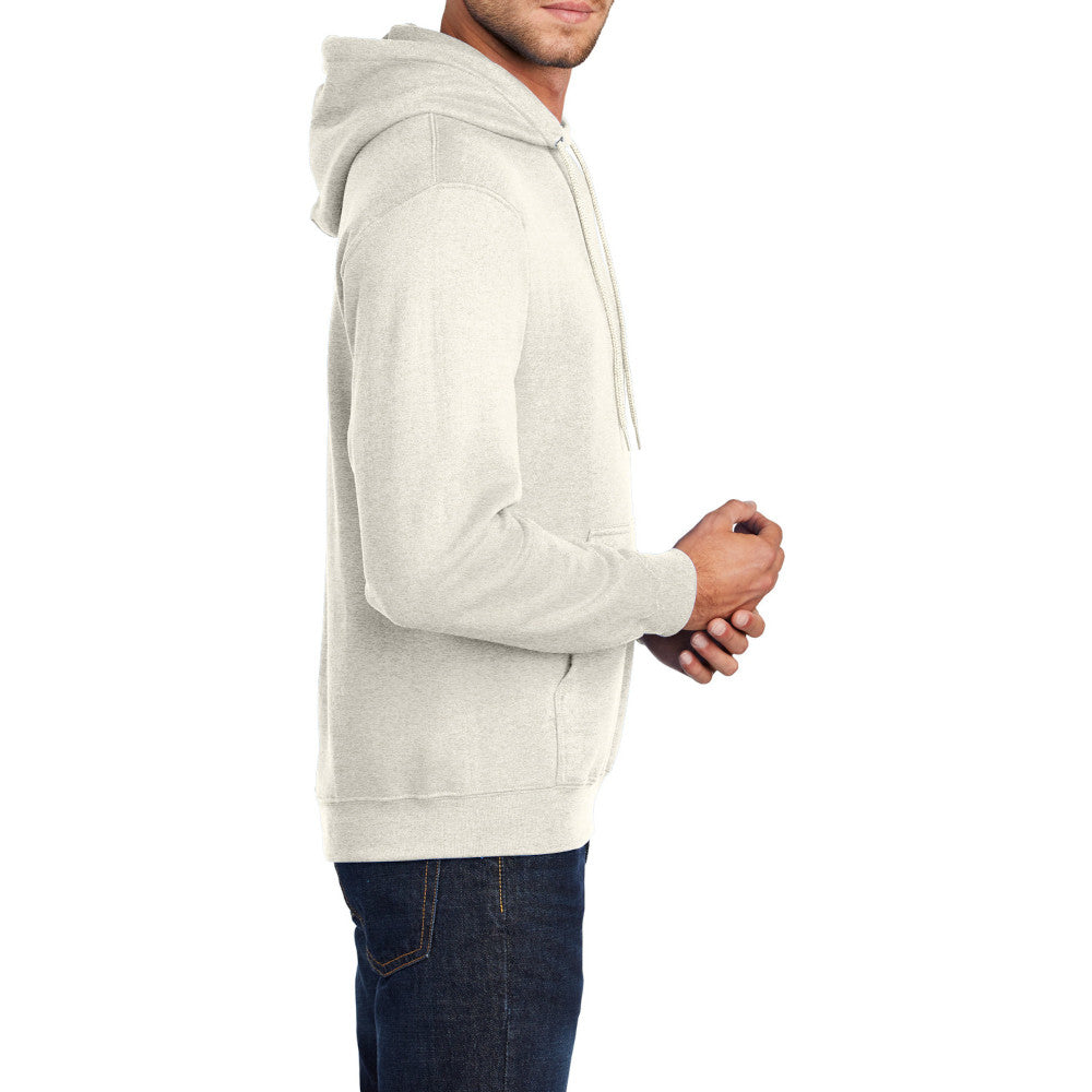 Men's Long Sleeve Core Poly Fleece Pullover Hooded Cozy Sweatshirt-Oatmeal Heather