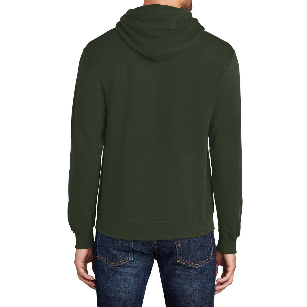 Men's Long Sleeve Core Poly Fleece Pullover Hooded Cozy Sweatshirt-Olive
