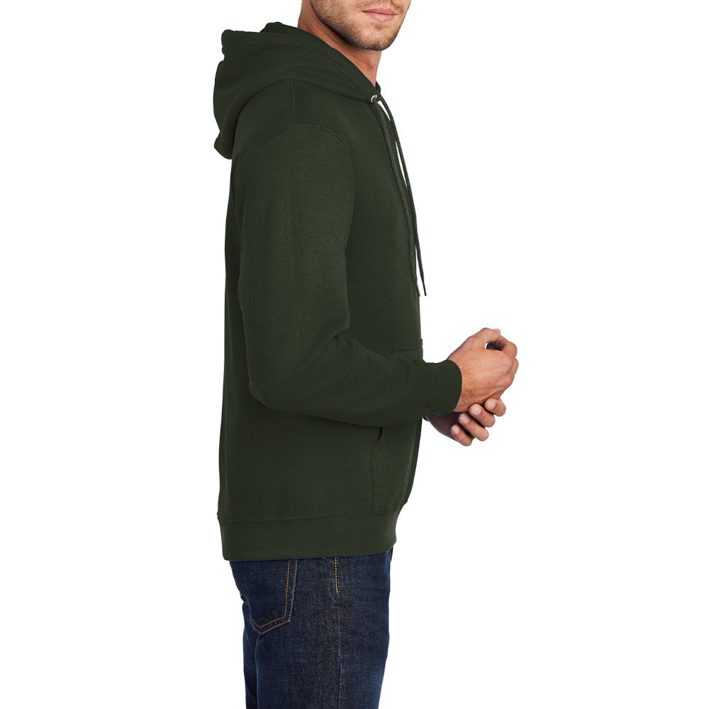Men's Long Sleeve Core Poly Fleece Pullover Hooded Cozy Sweatshirt-Olive