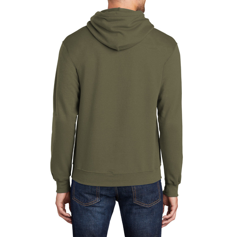 Men's Core Fleece Pullover Hooded Sweatshirt Cozy Cotton Poly Fleece with Air Jet Yarn Softness and Two-Ply Hood-Olive Drab Green