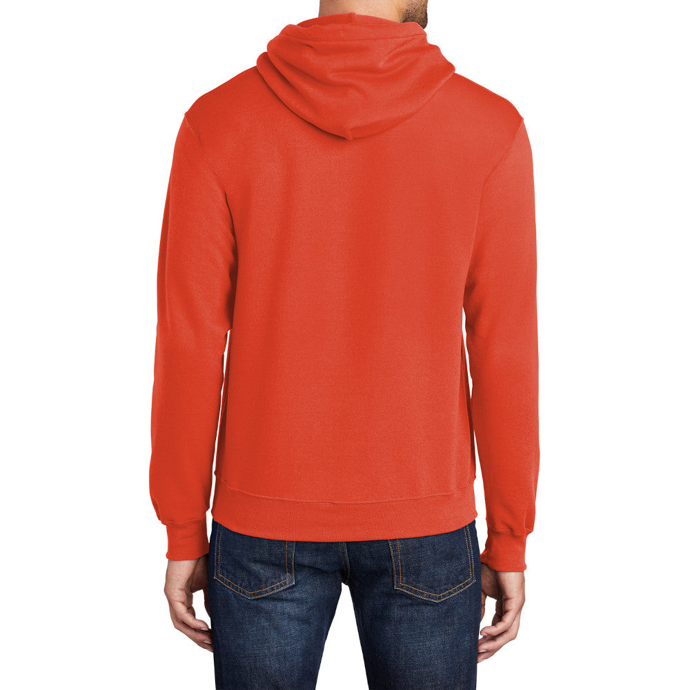 Men's Core Fleece Pullover Hooded Sweatshirt Cozy Cotton Poly Fleece with Air Jet Yarn Softness and Two-Ply Hood-Orange