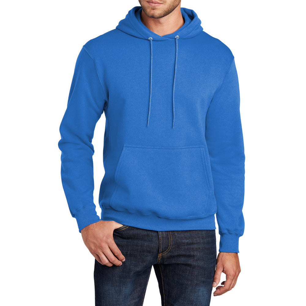 Men's Core Fleece Pullover Hooded Sweatshirt Cozy Cotton Poly Fleece with Air Jet Yarn Softness and Two-Ply Hood-Royal