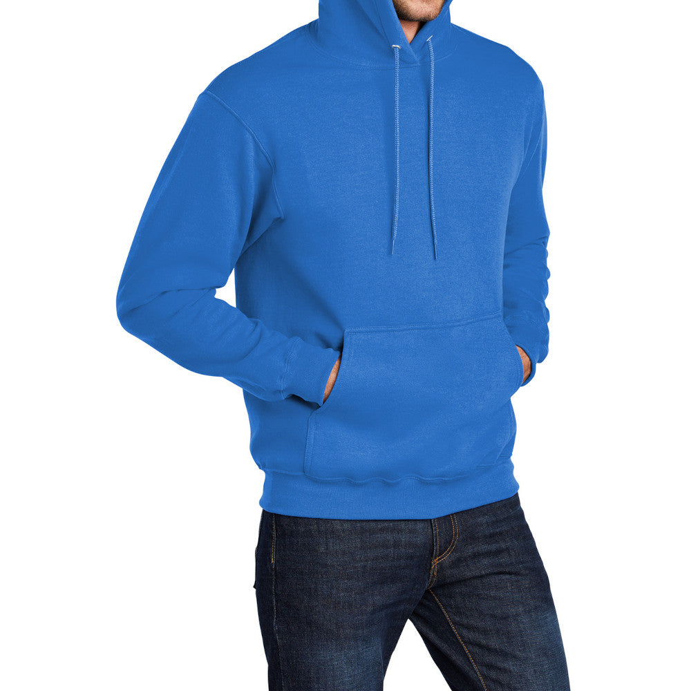 Men's Core Fleece Pullover Hooded Sweatshirt Cozy Cotton Poly Fleece with Air Jet Yarn Softness and Two-Ply Hood-Royal