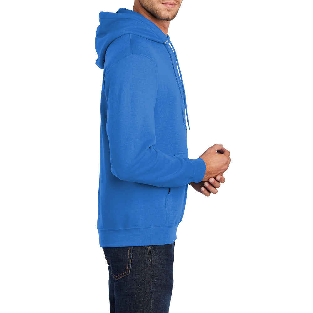 Men's Core Fleece Pullover Hooded Sweatshirt Cozy Cotton Poly Fleece with Air Jet Yarn Softness and Two-Ply Hood-Royal
