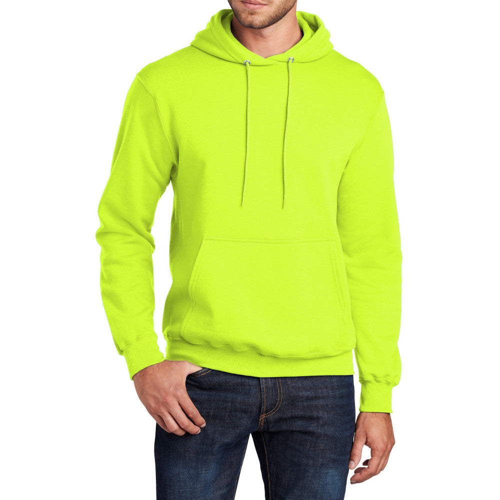 Men's Core Fleece Pullover Hooded Sweatshirt Cozy Cotton Poly Fleece with Air Jet Yarn Softness and Two-Ply Hood-S. Green