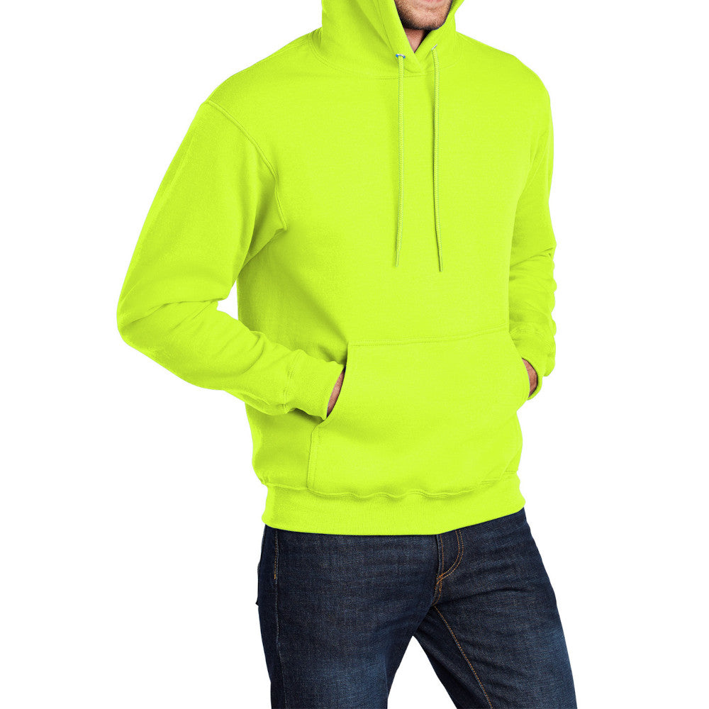 Men's Core Fleece Pullover Hooded Sweatshirt Cozy Cotton Poly Fleece with Air Jet Yarn Softness and Two-Ply Hood-S. Green