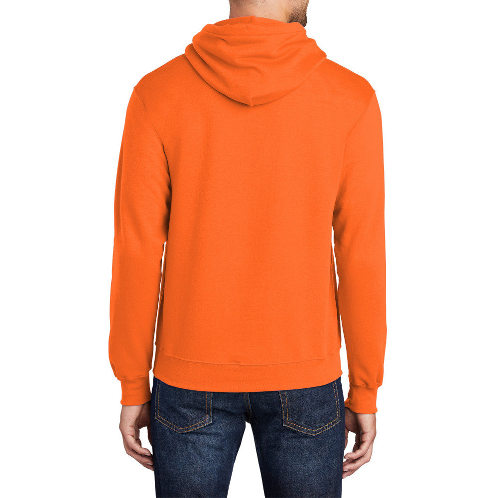 Men's Core Fleece Pullover Hooded Sweatshirt Cozy Cotton Poly Fleece with Air Jet Yarn Softness and Two-Ply Hood-S. Orange