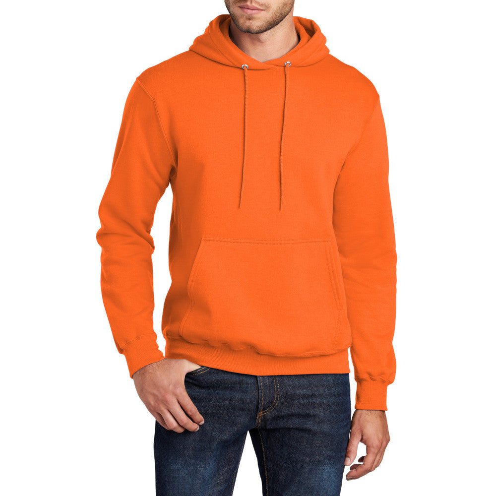 Men's Core Fleece Pullover Hooded Sweatshirt Cozy Cotton Poly Fleece with Air Jet Yarn Softness and Two-Ply Hood-S. Orange