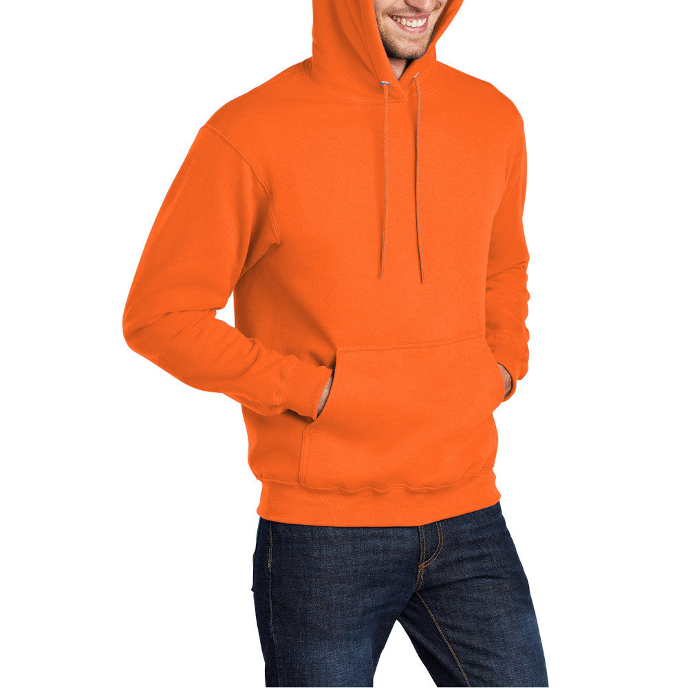 Men's Core Fleece Pullover Hooded Sweatshirt Cozy Cotton Poly Fleece with Air Jet Yarn Softness and Two-Ply Hood-S. Orange