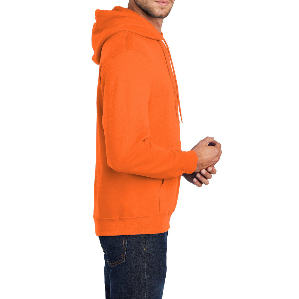 Men's Core Fleece Pullover Hooded Sweatshirt Cozy Cotton Poly Fleece with Air Jet Yarn Softness and Two-Ply Hood-S. Orange